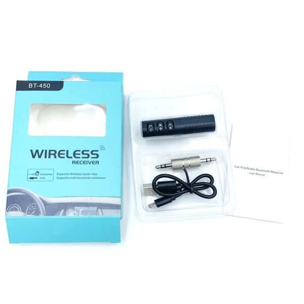 BT-450 3.5mm Wireless Bluetooth Audio Receiver Stereo Music Adapter for Car Speaker