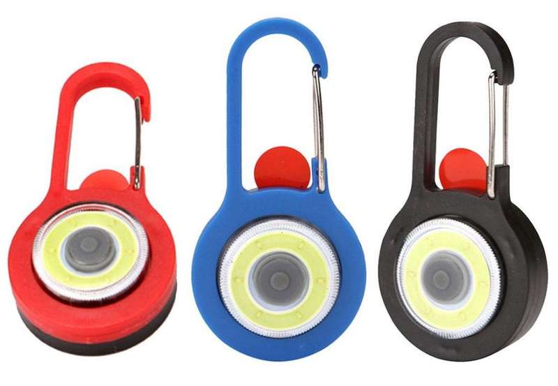 FA-168 Mini COB LED Carabiner Keyring Flashlight 24PCS