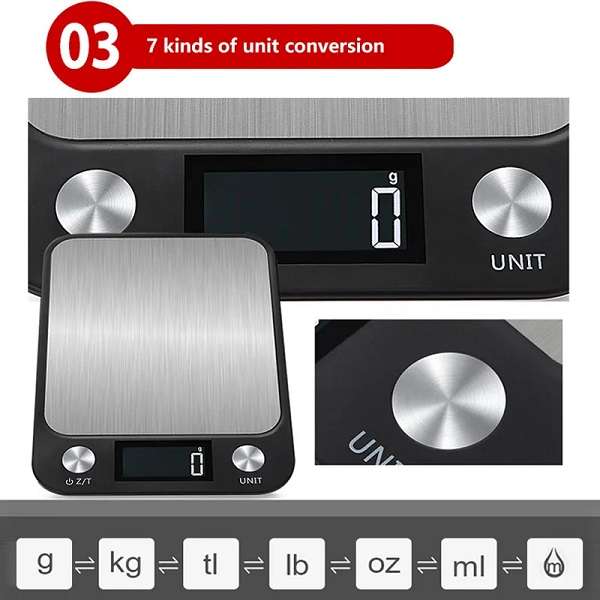 Aerbes AB-J171 LCD Backlight Display Kitchen Scale 10Kg/1g