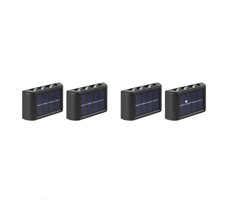 FA-06LED Portable Solar Powered Up and Down LED Outdoor Wall Lights 6LED White 4Pcs