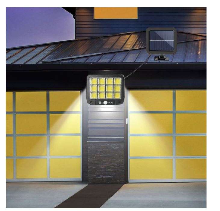 FA-JX-F144-12 Solar Powered Sensor Motion COB Light With Solar Panel And Remote Control