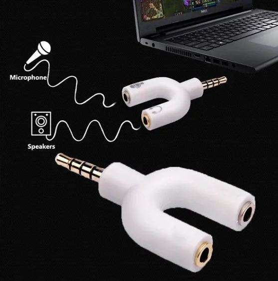 JH-222 Earphone Splitter 3,5mm 1 Male To 2 Female U Shape Stereo 2 Way Converter