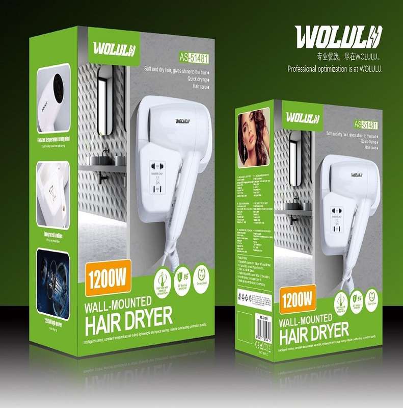 Wolulu AS-51481 Wall Mounted Hair Dryer 1200W
