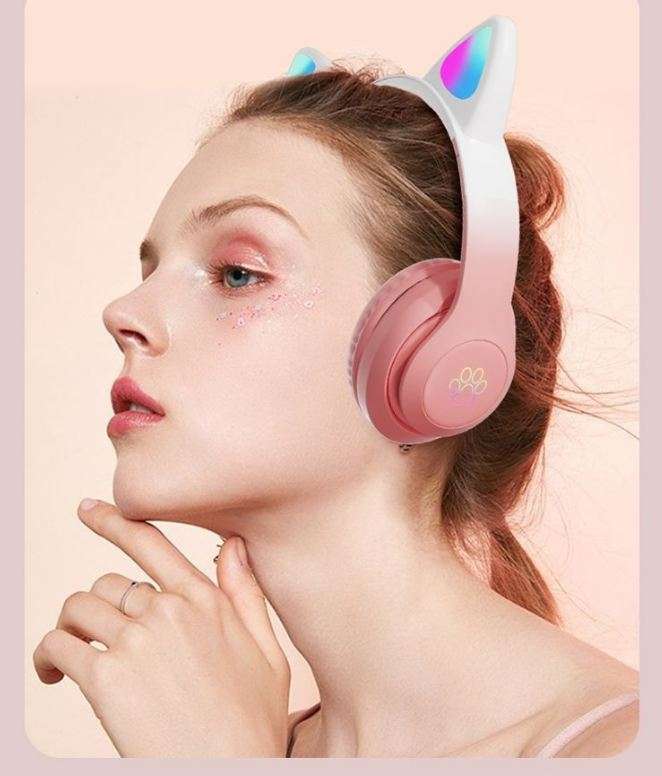 Aerbes AB-D517 Cuffie Stereo Bluetooth Cat Ear Headphone With RGB