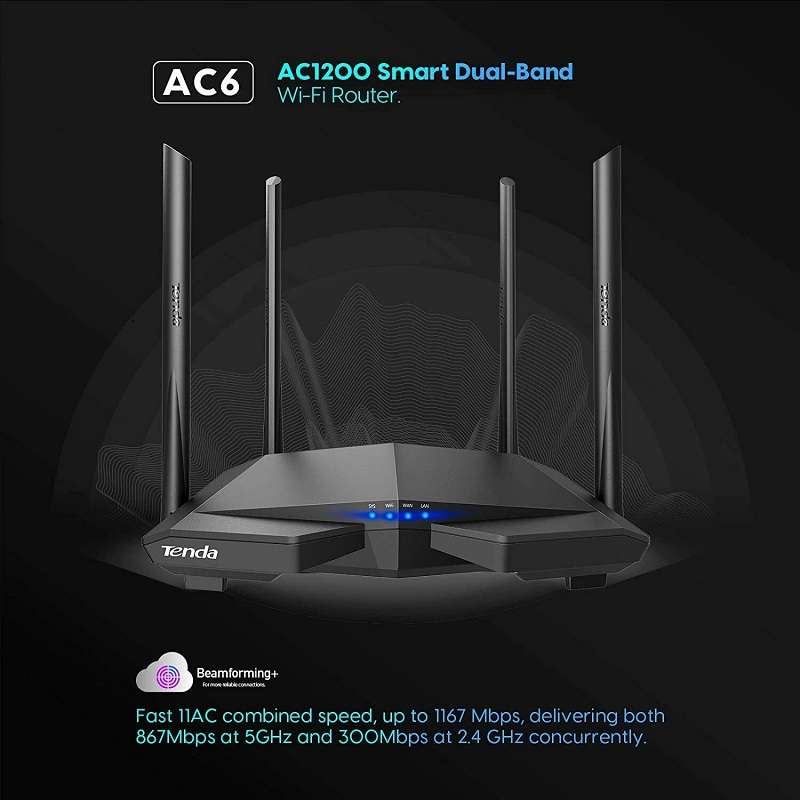 AC11 Smart Dual Band Wifi Router With App Management AC1200