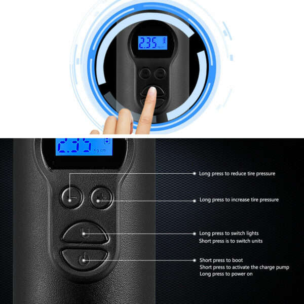 Aerbes AB-CQ02 Wireless Rechargeable Car Trye Inflation Pump With 6000mah Battery