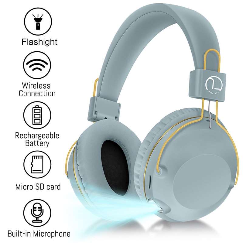 Aerbes AB-EJ18 Wireless Bluetooth Headphone With LED Light And; Micro SD Card Slot