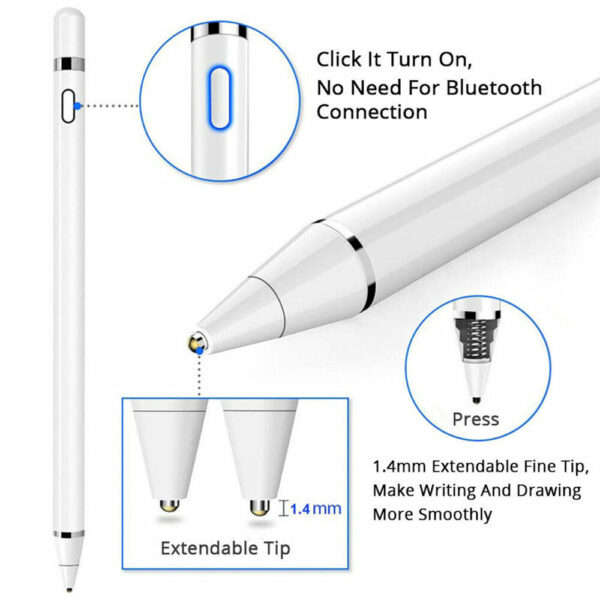 Wolulu AS-51422 Rechargeable Universal Stylus Pen With Switch Button