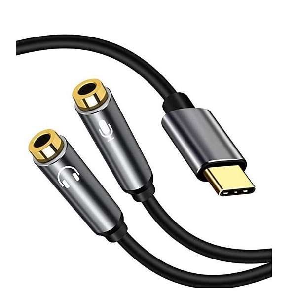 SE-LT22 TYPE-C TO Dual Female 3.5mm Headset And Mic 1.5M