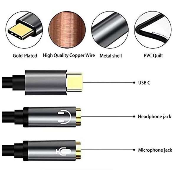 SE-LT22 TYPE-C TO Dual Female 3.5mm Headset And Mic 1.5M