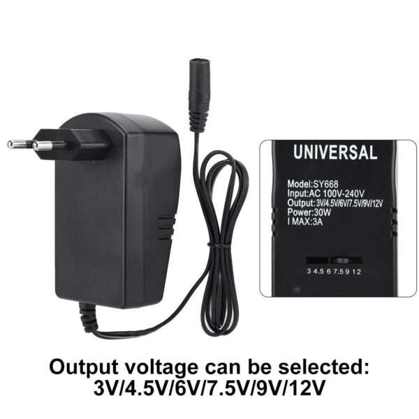 SE-P030 30W 3V-12V Adjustable Voltage Charging Power Adapter With 6 Connectors