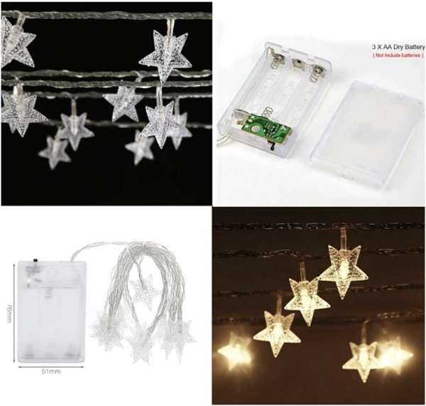 JG3108 5M Battery Operated Star Christmas String Light