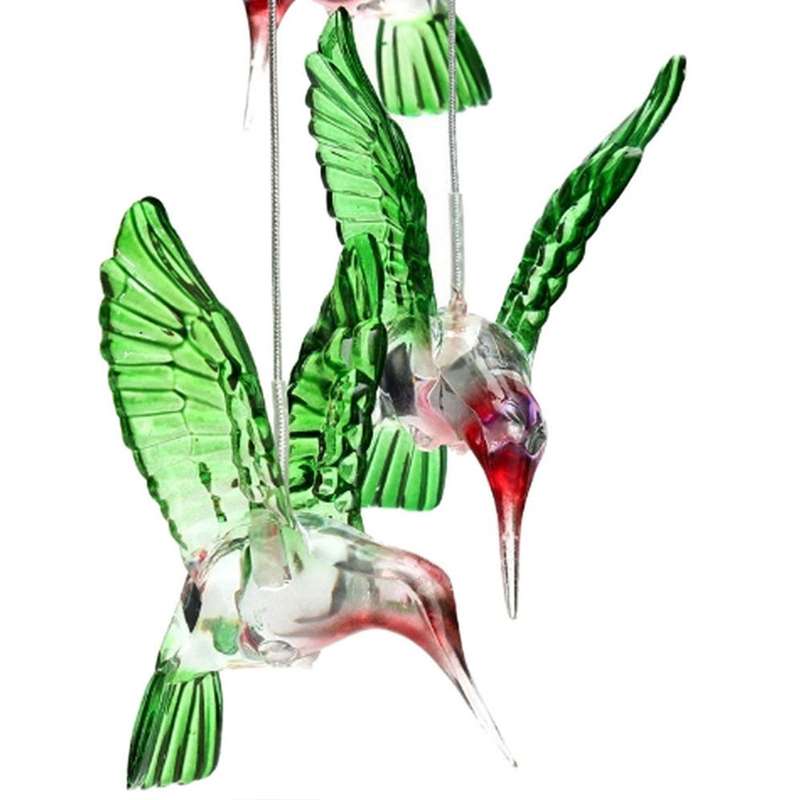 FA-067 Solar Powered Humming Bird  Wind Chime Garden Light Multicoulor