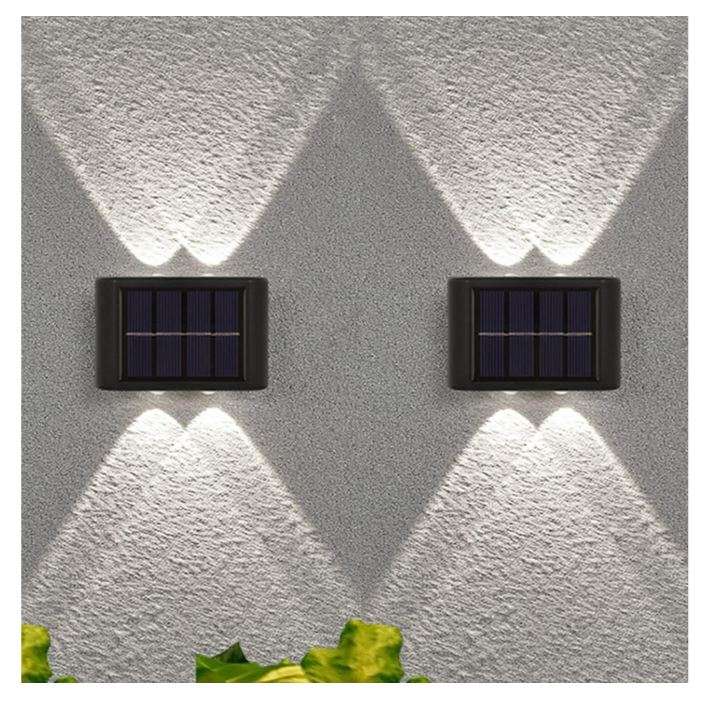 FA-04LED Portable Solar Powered Up and Down LED Outdoor Wall Lights 4LED White 4Pcs