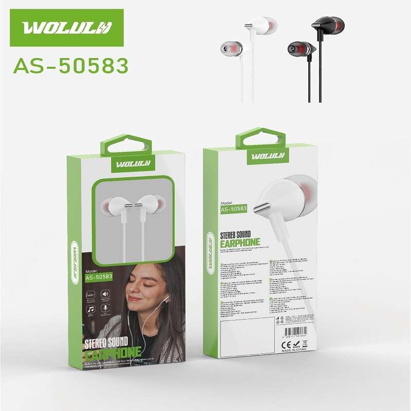 Wolulu AS-50583 Wired 3.5mm Earphones With Built-In Microphone