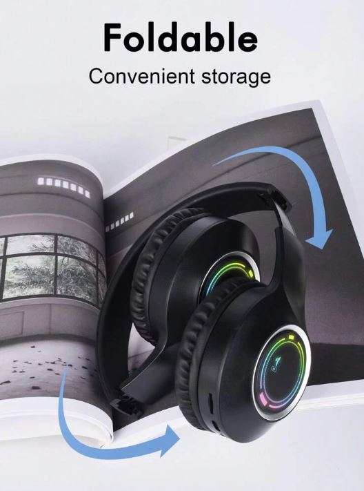 M3 TWS Fold Up LED Bluetooth 5.2 Headset With Micro SD Card Slot