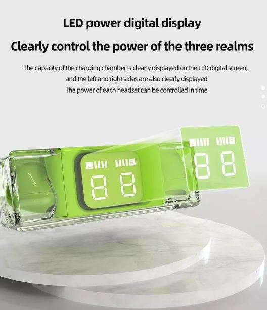 AS-50273 Translucent Bluetooth Headset Intelligent Digital Display