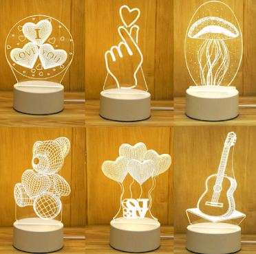 SE-131 3D Tri-colour 3D Luminous Acrylic Board Night Light