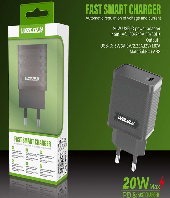Wolulu AS-51390 USB C Wall Charger PD 20W