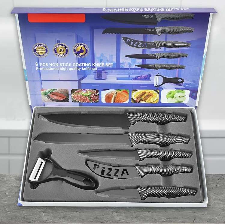 EVDRTVERTH 1831412 Antibacterial 6pcs Non Stick Coating Knife Set YH-6089