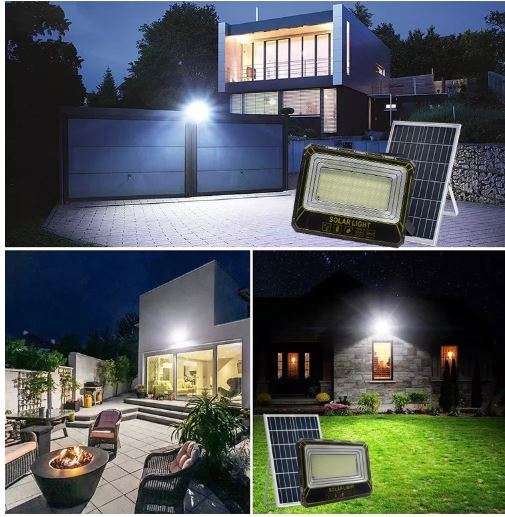 FA-GTX-500W LED Solar Powered Flood Light With Solar Panel &amp;  Remote Control
