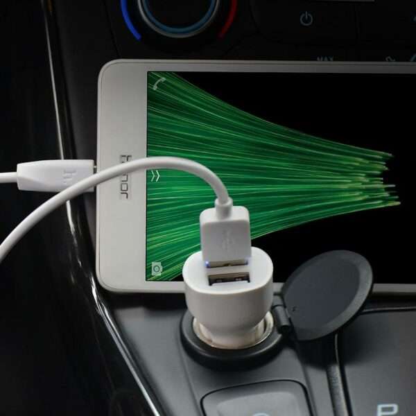 Aerbes AB-Q538i Dual USB Car Charger With iPhone Cable