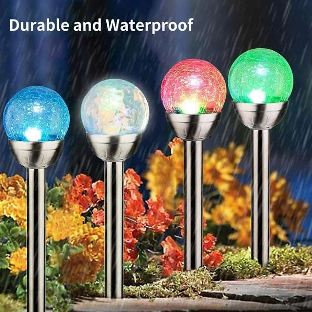 Aerbes AB-TY67 Solar Powered Cracked Glass Effect RGB And White 6 pcs