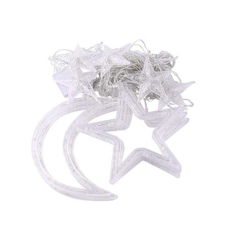 ZYF-11 Moon &amp; Stars Fairy String Light RGB 3M With Tail Plug Extension  8 Mode Settings 3M