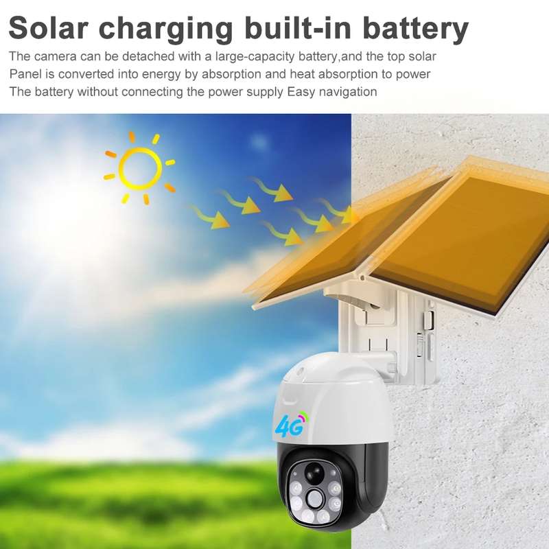 VC8PT-4G Solar Powered Dual Light Source 4G Outdoor Surveillance Camera V380pro App