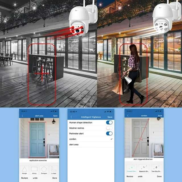 C6SX2-L Dual Light Source Wifi Ball Machine Surveillance Camera V380 Pro App