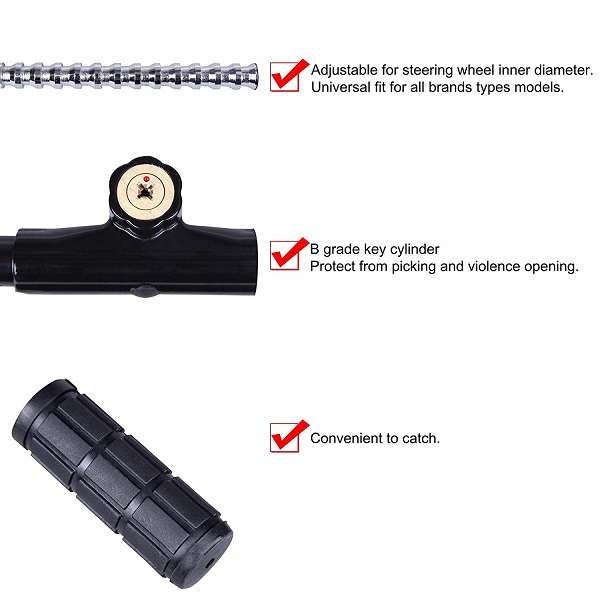 JG08S CQ-6008S Legend Anti-theft Steering Wheel Lock
