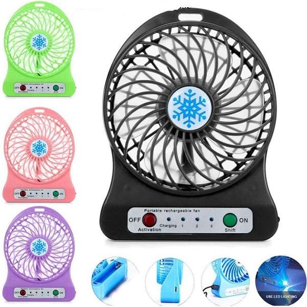 SE-F001 Rechargeable Mini Fan With LED light 1200Mah