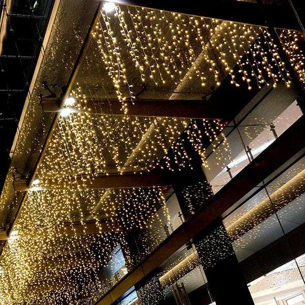 ZYF-D100 Warm White 6M Across 70cm And 38cm LED Fairy Curtain Light With Tail Plug Extension