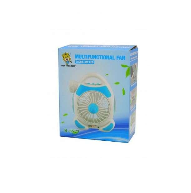 FA-1977 Rechargeable Desktop Fan With Light 2 x COB + 5W LED 2 In 1