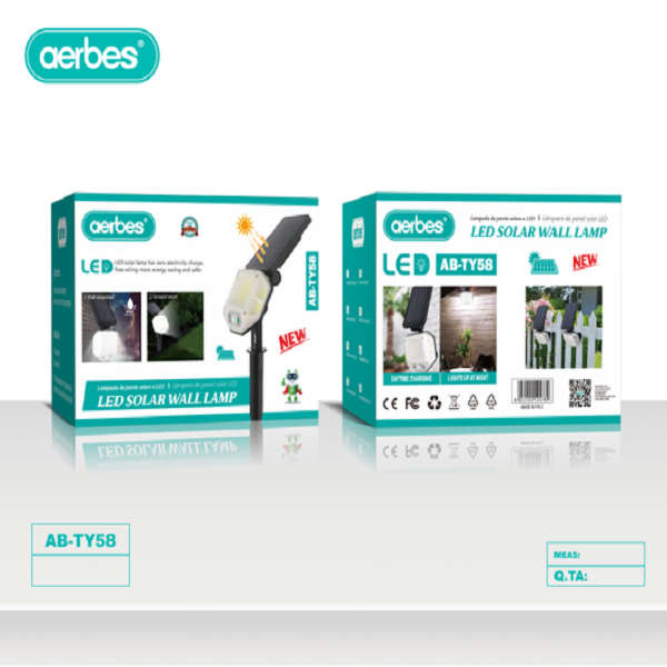 Aerbes AB-TY58 Solar Powered Wall &amp; Spike Lamp With Remote Control