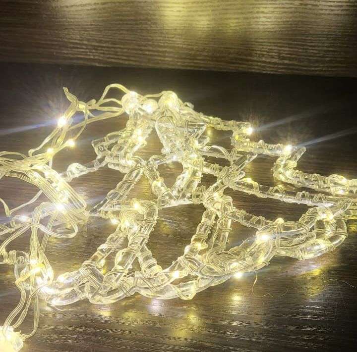 ZYF-28 Star &amp; Christmas Tree LED Fairy Curtain Light Warm White 3M With Tail Plug Extension 8...