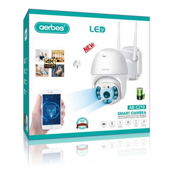 Aerbes AB-C210 Dual Light Source Wifi Ball Machine Surveillance Camera V380 Pro App