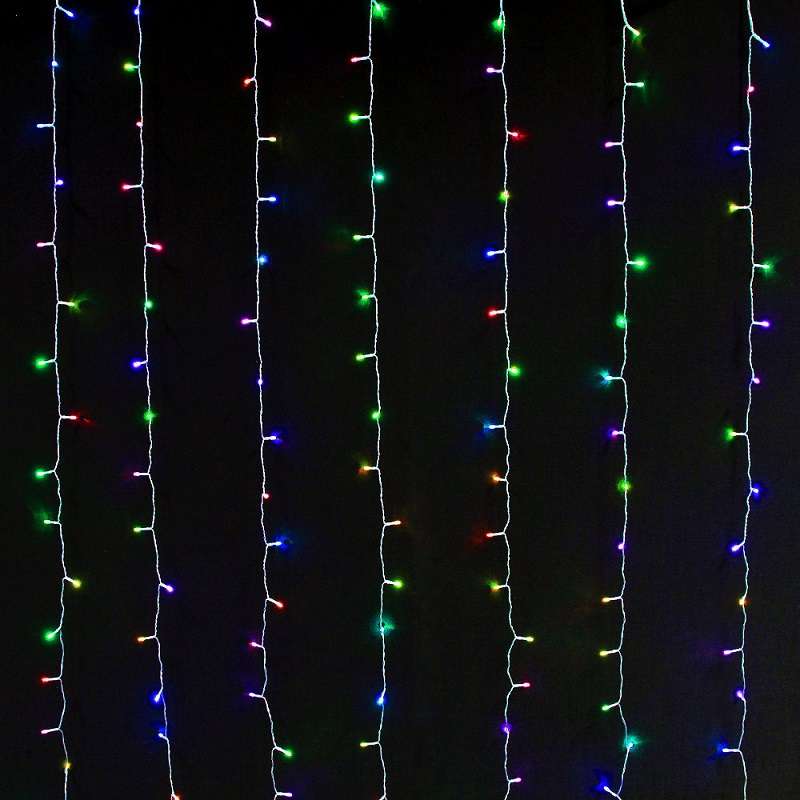 ZYF-D98 RGB 3m Across × 70cm x 38cm LED Fairy Curtain Light With Tail Plug Extension