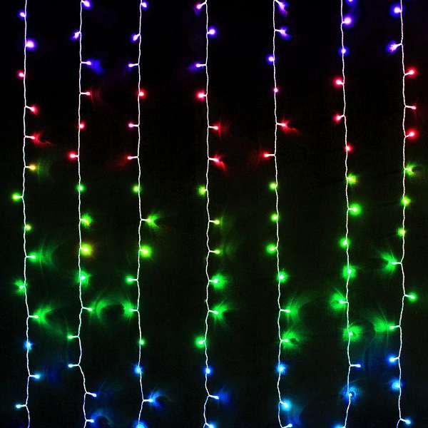 ZYF-D98 RGB 3m Across × 70cm x 38cm LED Fairy Curtain Light With Tail Plug Extension