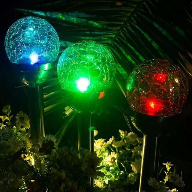 Aerbes AB-TY67 Solar Powered Cracked Glass Effect RGB And White 6 pcs