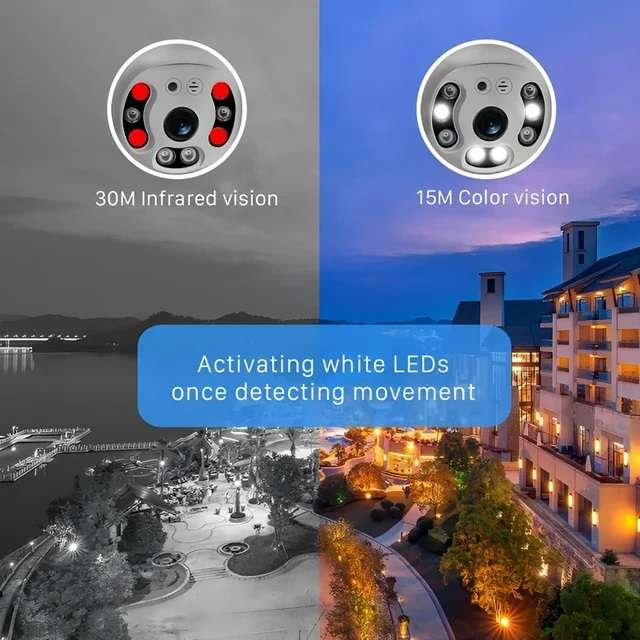 C6SX2-L Dual Light Source Wifi Ball Machine Surveillance Camera V380 Pro App