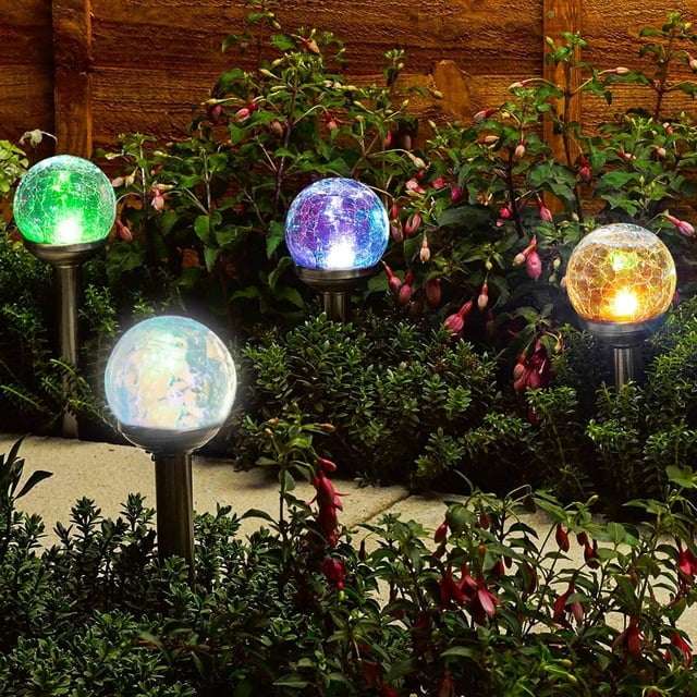 Aerbes AB-TY67 Solar Powered Cracked Glass Effect RGB And White 6 pcs