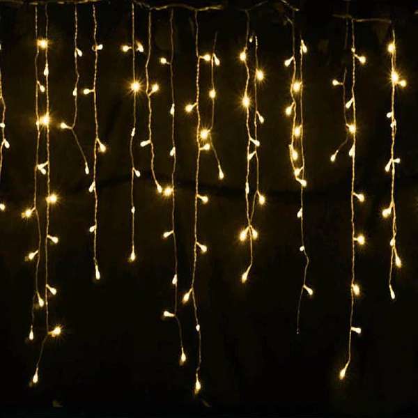 ZYF-D100 Warm White 6M Across 70cm And 38cm LED Fairy Curtain Light With Tail Plug Extension