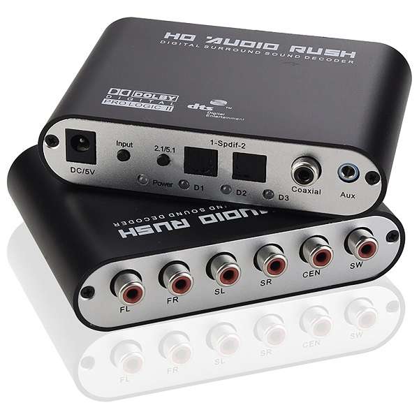 XF0102 HD Audio Rush, Digital Sound Decoder Converter 5.1 Channel