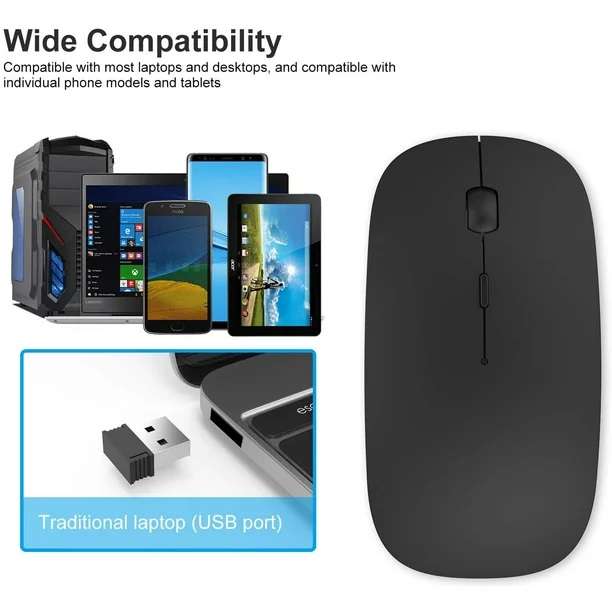 Aerbes AB-DN03 Portable Rechargeable 1200DPI Optical Wireless Mouse
