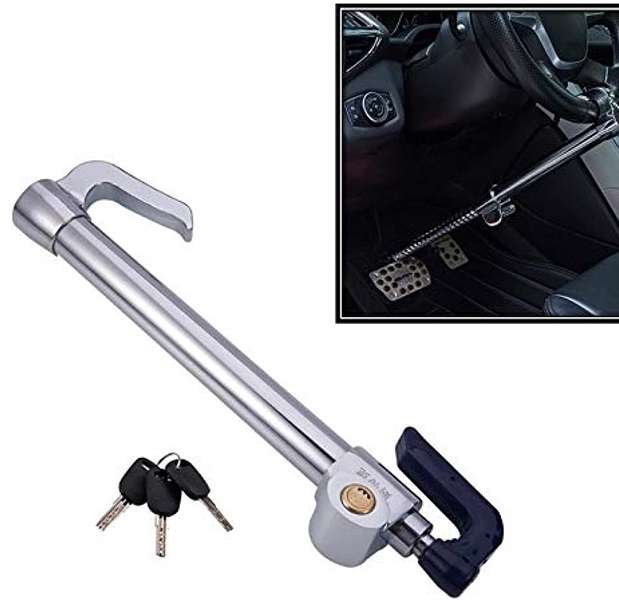 XF00014 Anti-theft Stainless Steel Car Steering Wheel Clutch Pedal Lock CQ-2003