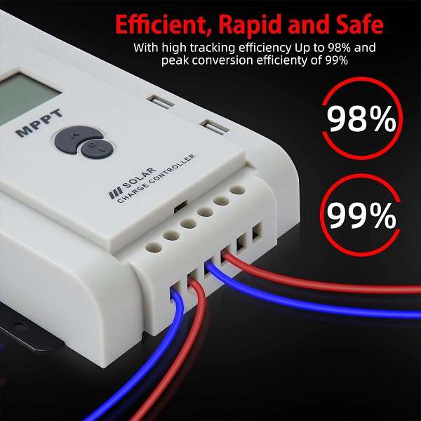 XF0839 MPPT Solar Charge Controller 10A 60V With LCD Display And Dual USB