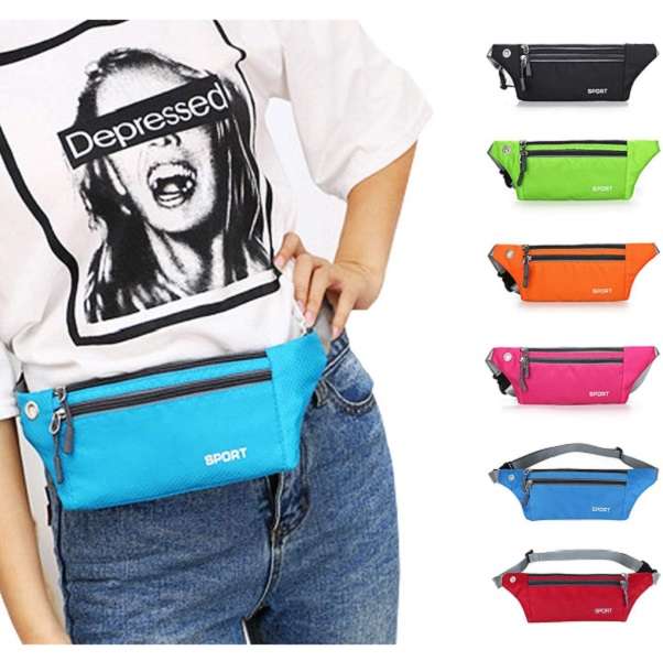 3211 Adjustable Sport Waist Bag With Three Zips