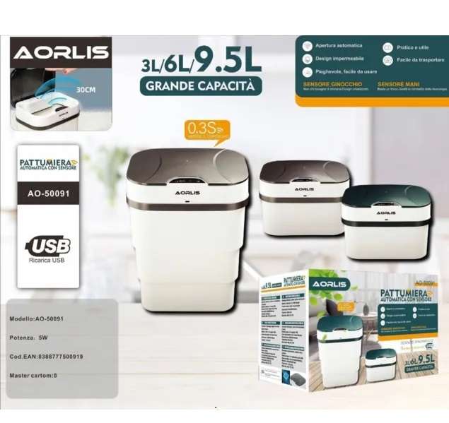 Aorlis AO-50091 Smart Sensor Foldable Bin