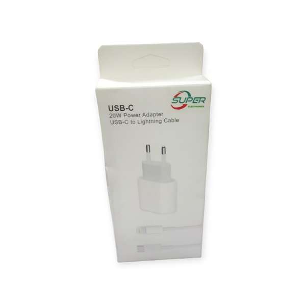 C-IOS SE 20W PD Charger Head With Type C To Lightning Cable